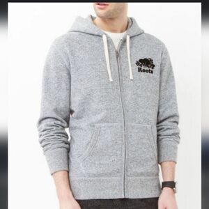 Roots grey zip up sweater